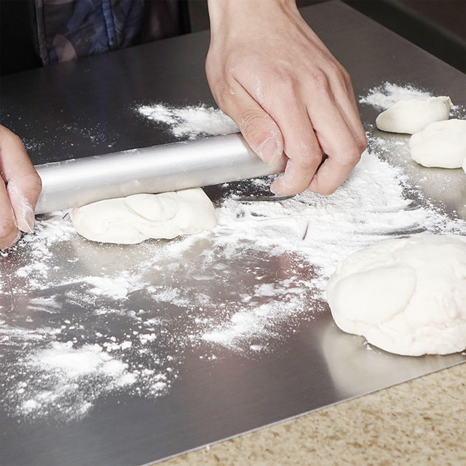 Auftaublech aus Edelstahl & schweres Schneidebrett – vielseitiges Küchenwerkzeug zum Hacken, Nudeln, Gebäck und mehr – langlebige und effiziente Lebensmittelzubereitung