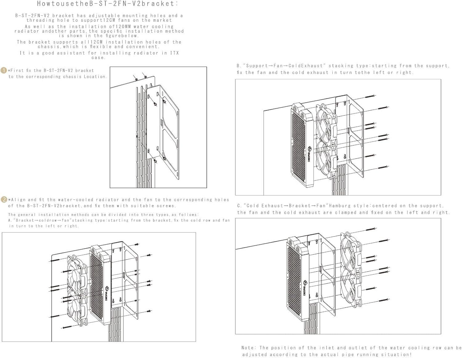 Bykski B-ST-2FN-V2 Radiator DIY Mounting Bracket - 240mm