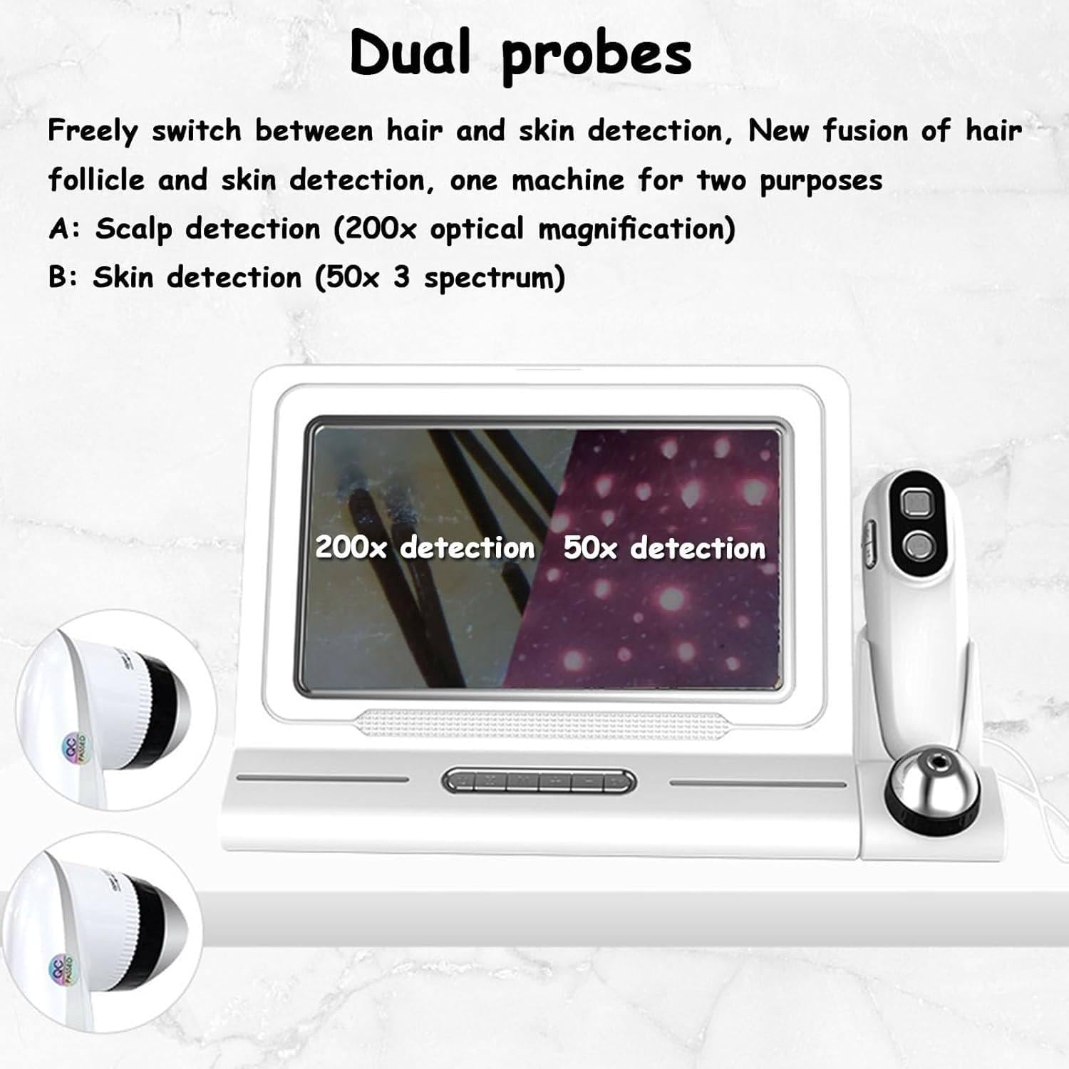 11 Zoll Digitaler Haartester & Mikroskop, multifunktionales Analysegerät für Haut, Haar und Kopfhaut, HD-Display zur Öl-, Feuchte- und Follikeluntersuchung