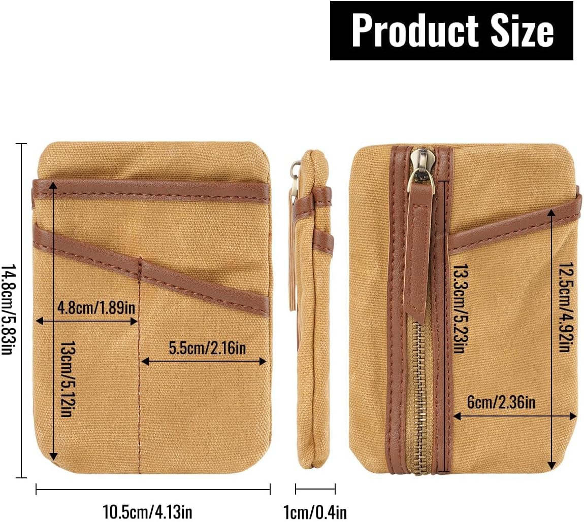 SAYRAM SP10 Waxed Canvas EDC Pouch, EDC Organizer Pouch for Men, Small Pocket Organizer Pouch for Coins, Phone, Multitool, Flashlight, EDC Gears - Image 5