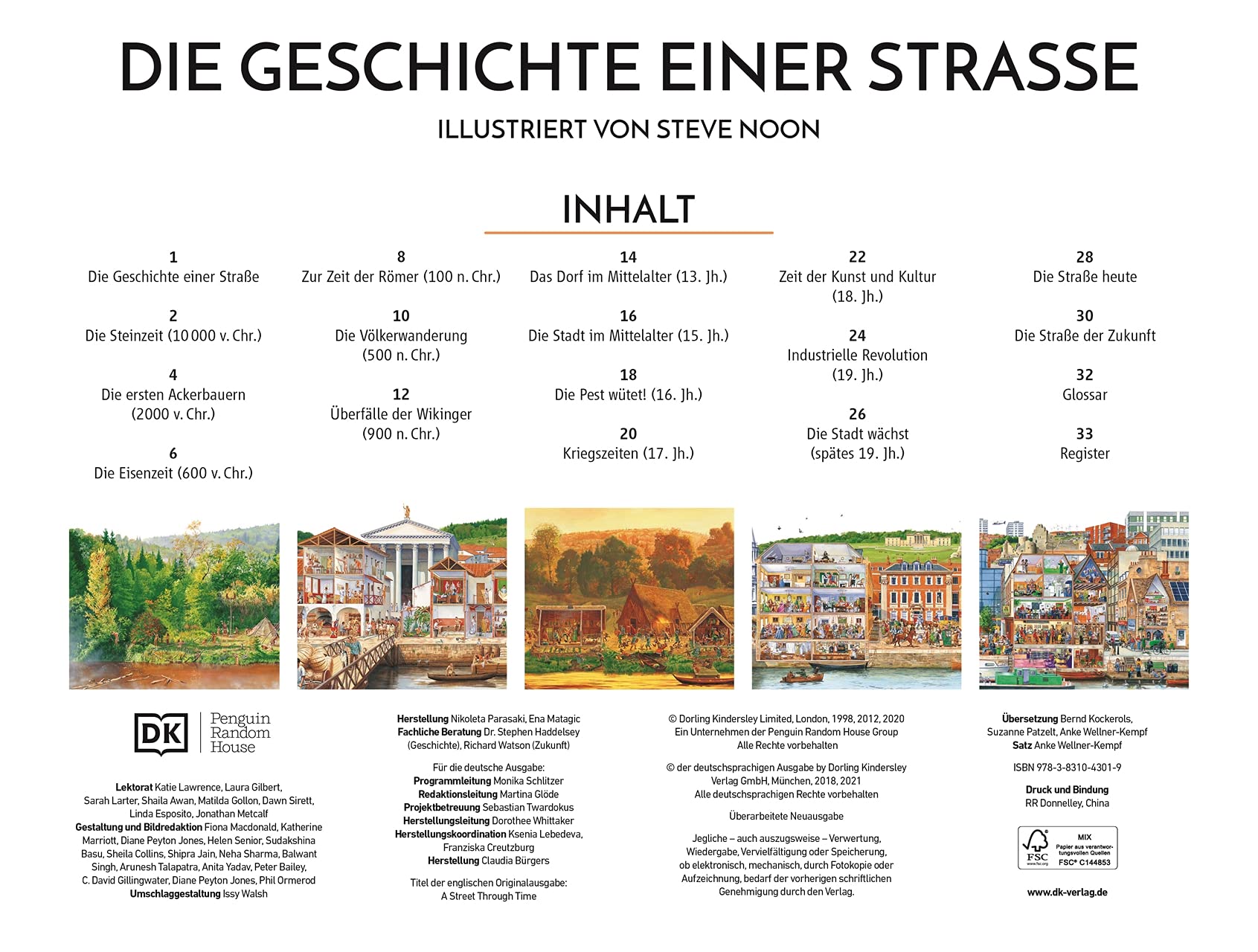 Die Geschichte einer Straße: Eine Reise durch die Jahrtausende. Zeitreise im Wimmelbild: Von der Steinzeit zur Zukunfts-Metropole. Für Kinder ab 6 Jahren (Wimmelsachbücher)