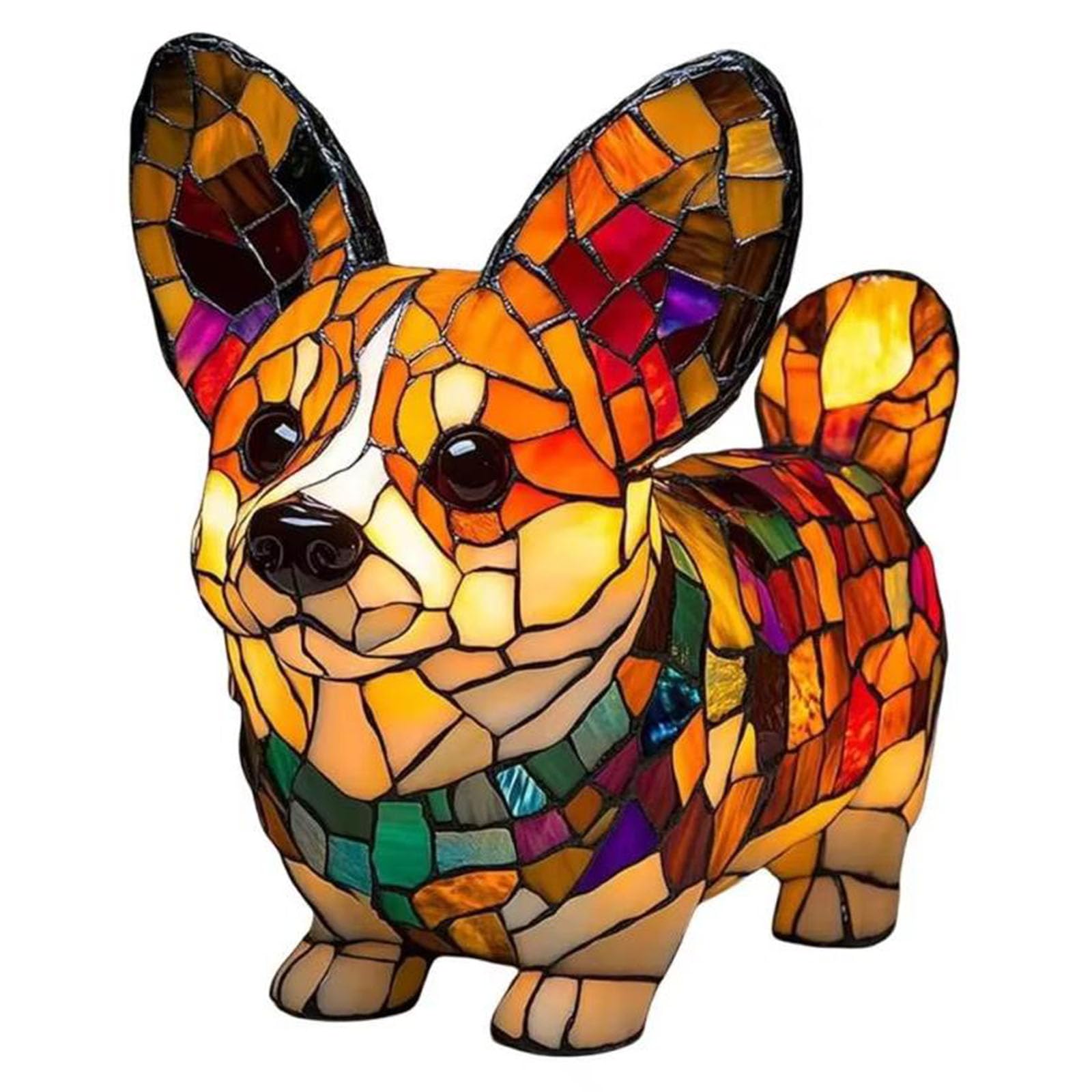 JHNGYJY Dog Lamp, Dog Series Art Night Light – Cute Pet Dog Themed LED Tabletop Lamp,Small Retro Resin Night Light,Vintage Animal Home Decor for Bedroom and Fun Gift for Dog Lovers, Corgi A
