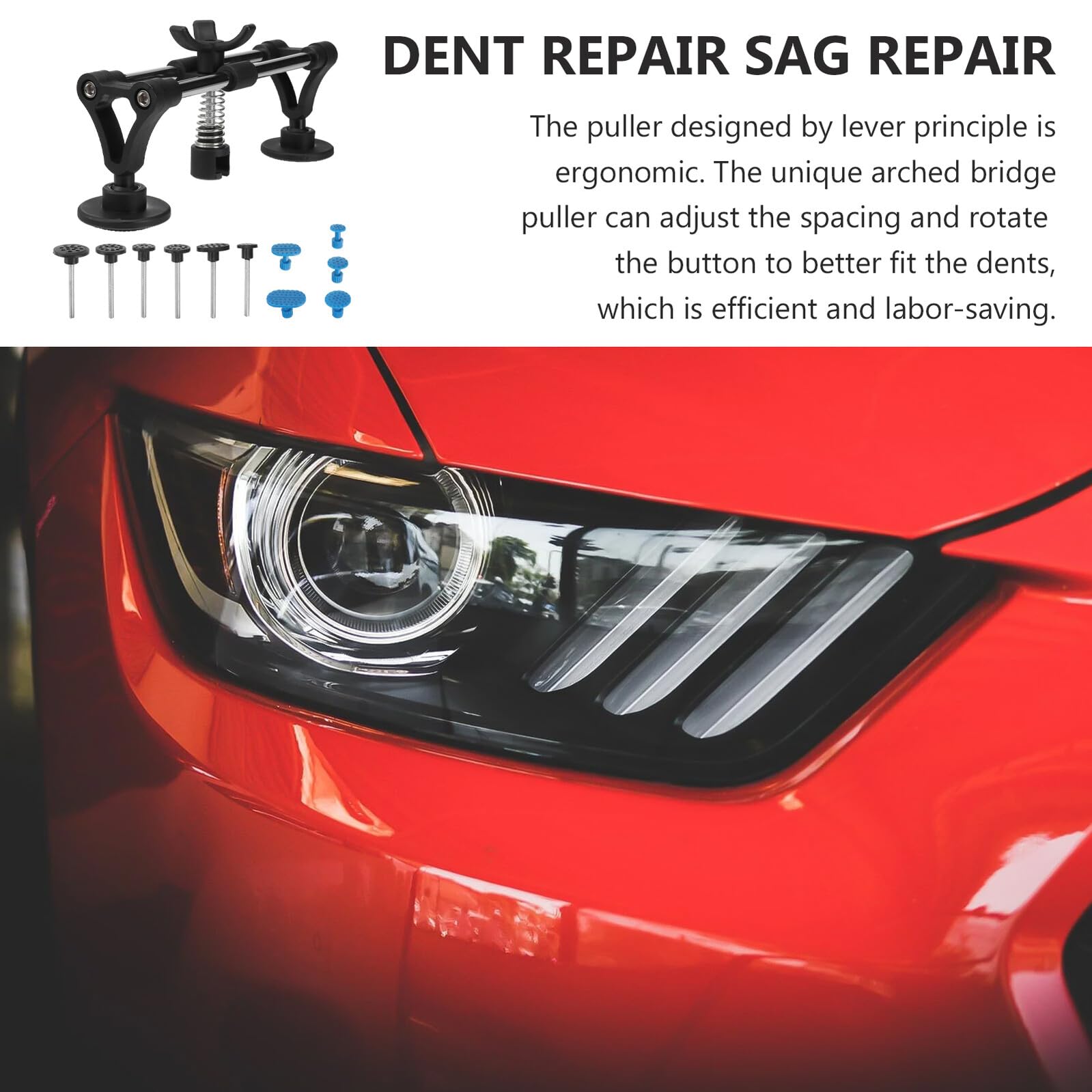 MAGICLULU Kit Sollevatore Ammaccature Auto con Ponte Arcuato Levabolli per Carrozzeria e Riparazione Grandine Strumento Professionale per Rimozione senza Vernice Adatto per Te e Officine