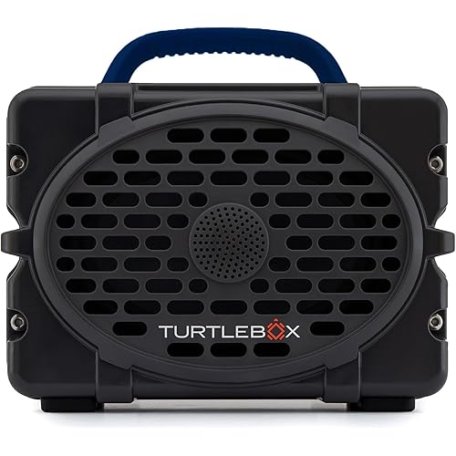 Turtlebox Original Gen 3: Portable Outdoor Bluetooth Speaker – Ultra-Loud (120dB), Waterproof (IP67), Rugged, Impact-Resistant, 3-Day Battery | Party Mode: Unlimited Pairing Stereo, Gray/Royal Blue