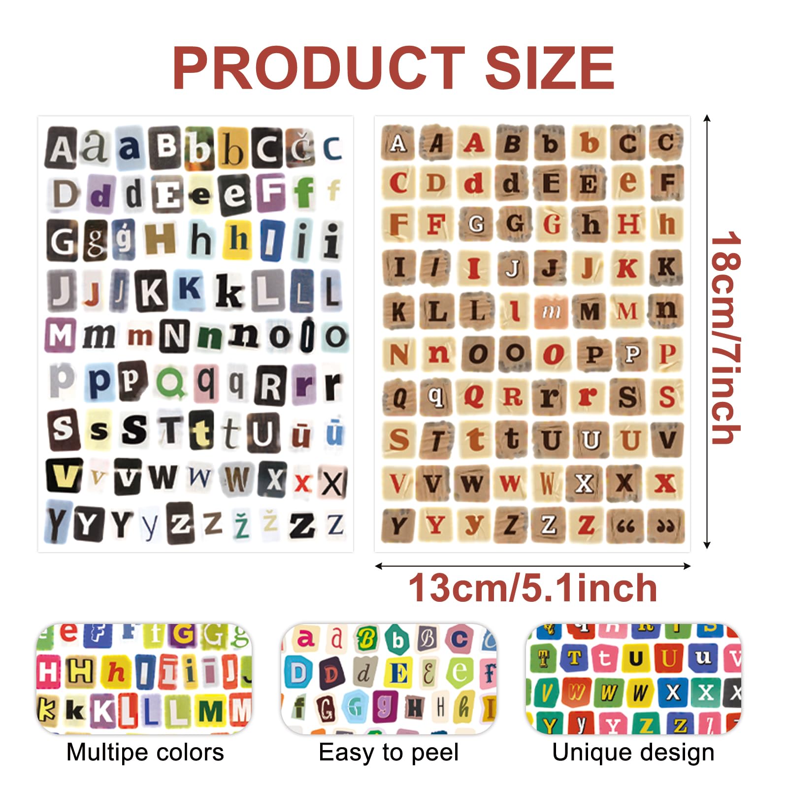 Vintage Letter Stickers - Scrapbook & DIY -3