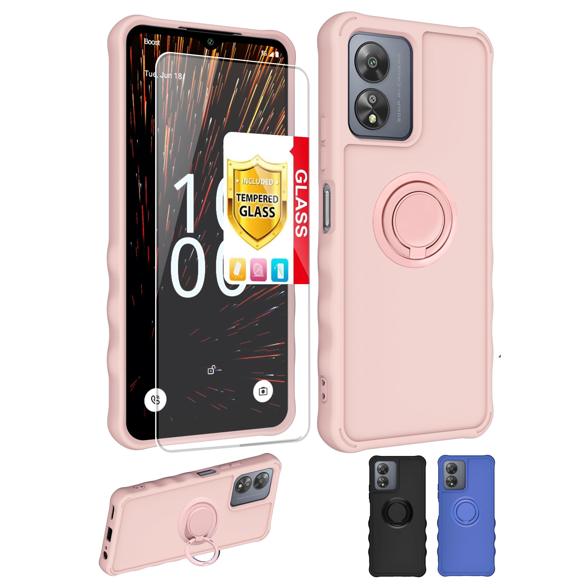 Amazon.com: jioeuinly Boost Mobile Celero 5G SC 2024 Case Compatible for  Boost Celero5G SC Phone Case Cover [with Tempered Glass Screen Protector][  2MM Thickening Super Protection][Ring Support] Pink : Cell Phones &