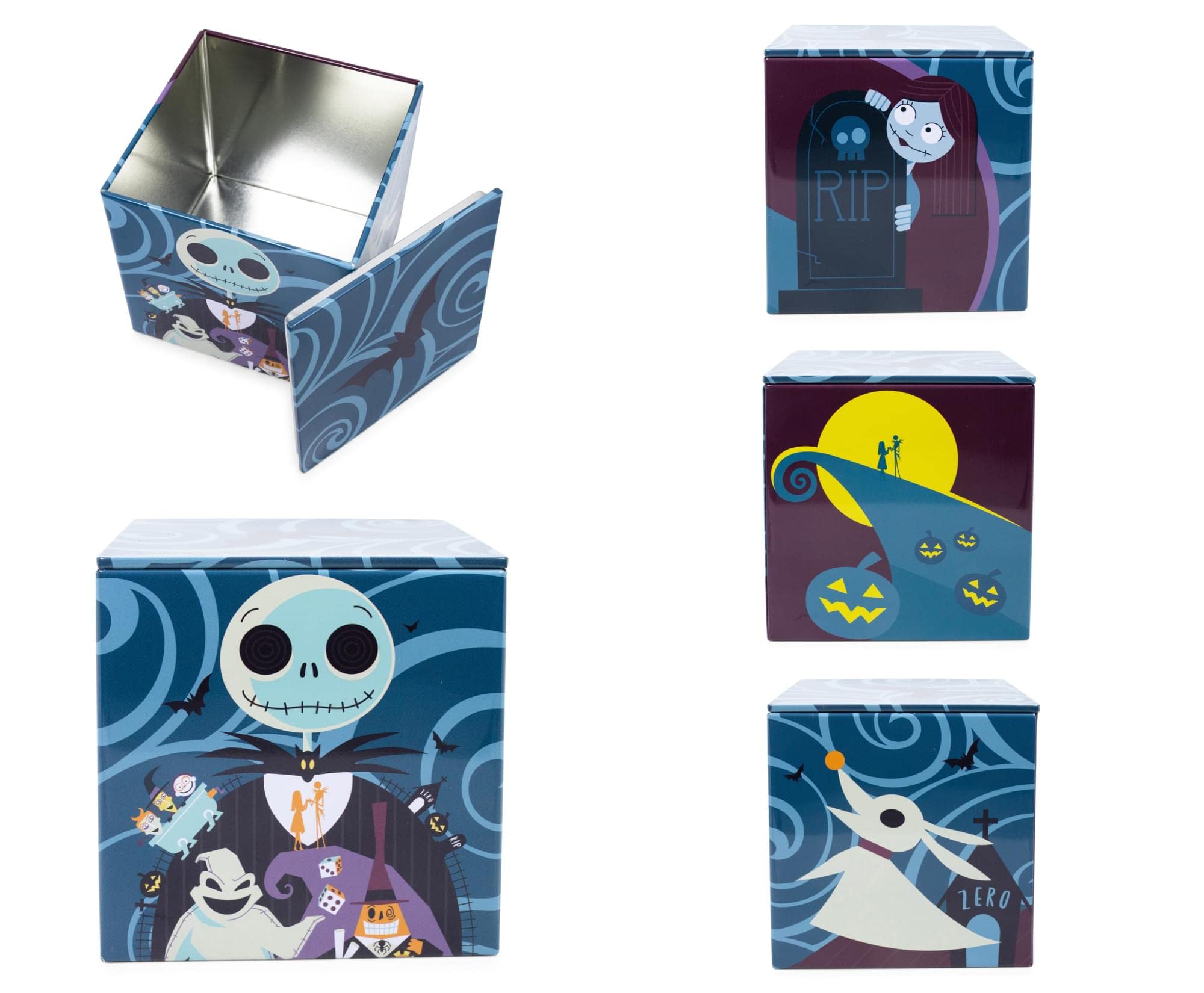 Amazon.com: Disney The Nightmare Before Christmas Jack Skellington 4-Inch  Tin Storage Box Cube Organizer with Lid