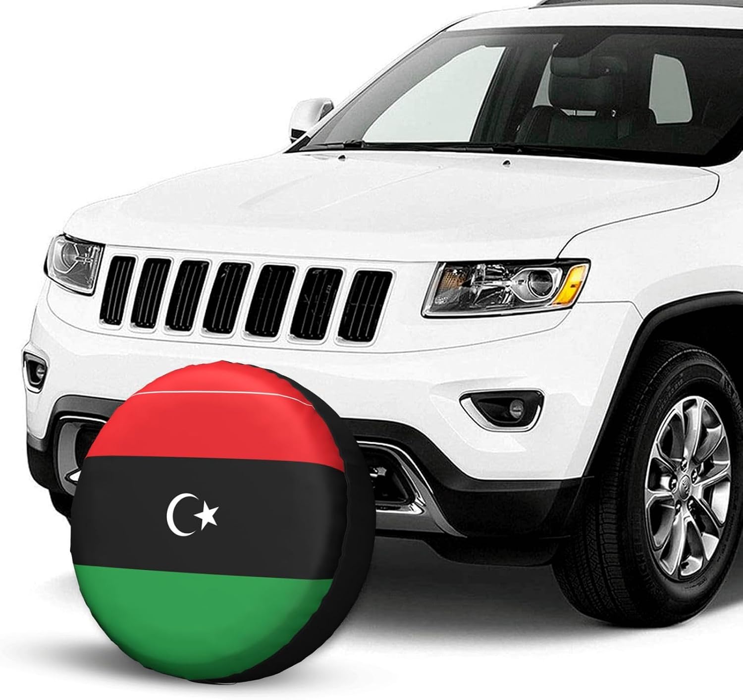 Libyan Flag Print Tire Cover Universal Spare Wheel for Trailer Rv SUV Truck Camper Travel Accessories
