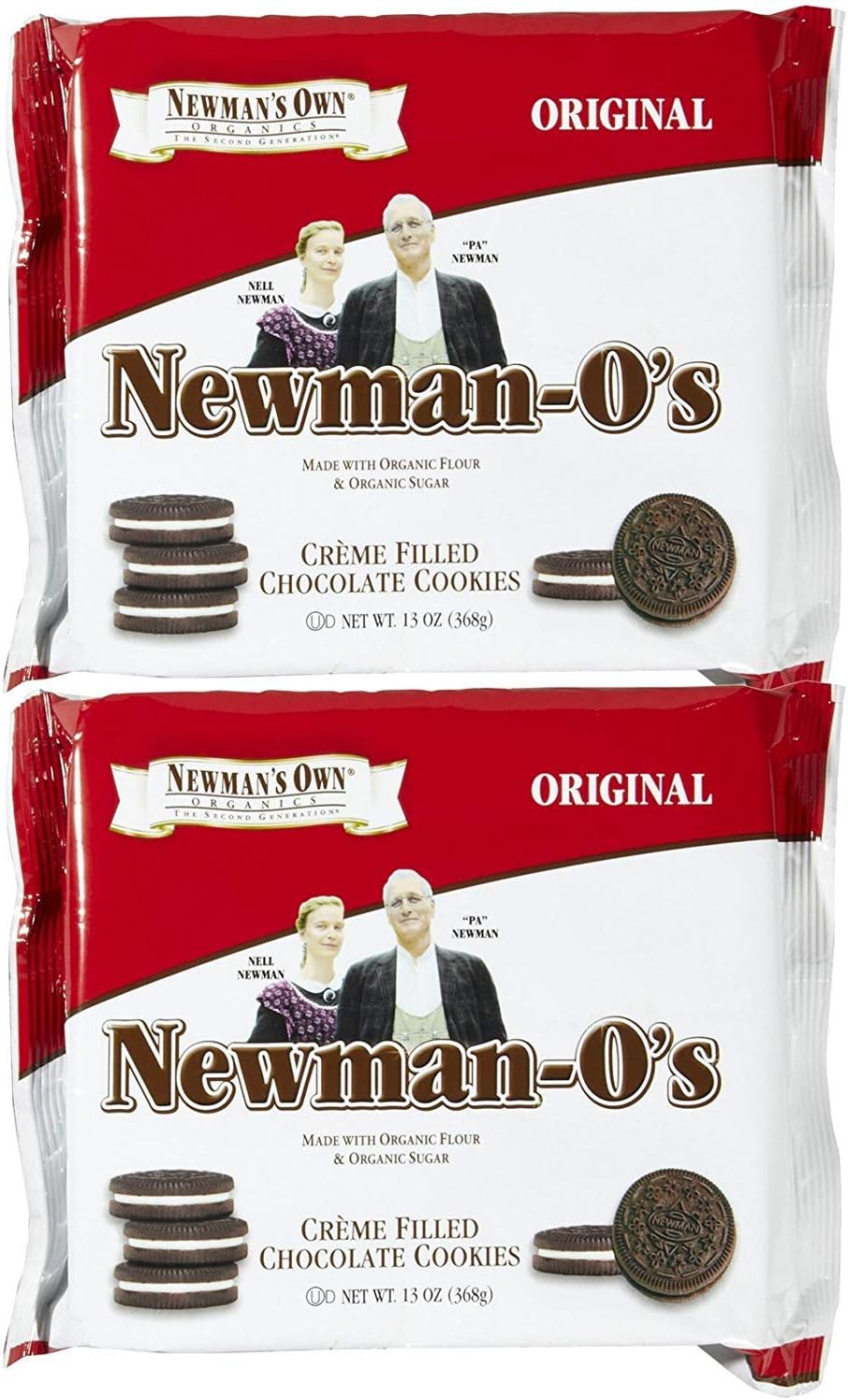 Newmans Own Organic Original Chocolate Vanilla Creme Cookie, 13 oz, 2 pk