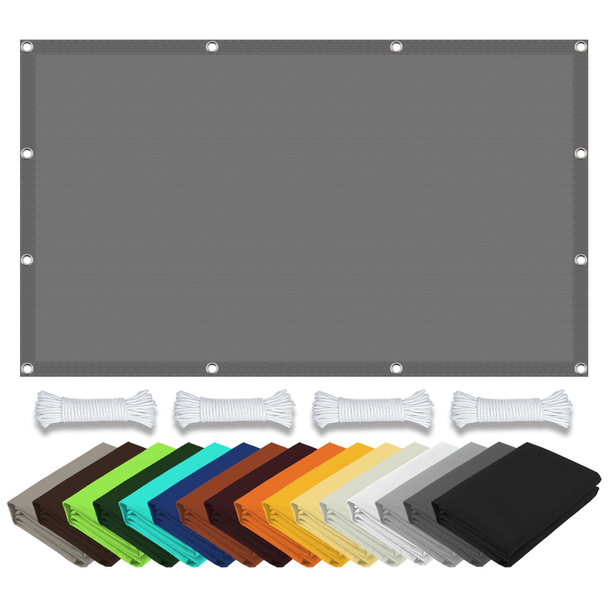Voile d'ombrage rectangulaire gris clair 1.6x10m pour jardin