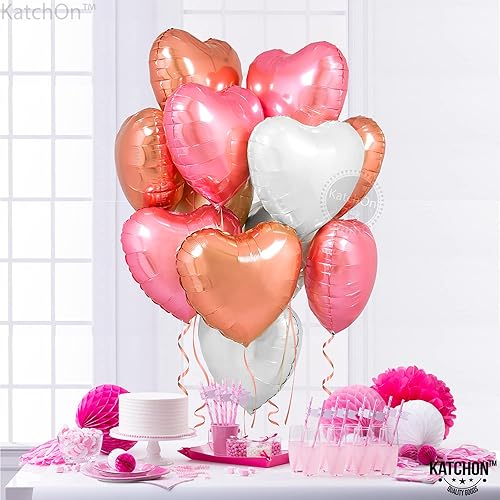 Miniatura 9 de Globos grandes de 12 piezas de oro rosa de 18 pulgadas  Globos de labios rojos para decoración de San Valentín  Globos metálicos de San Valentín de