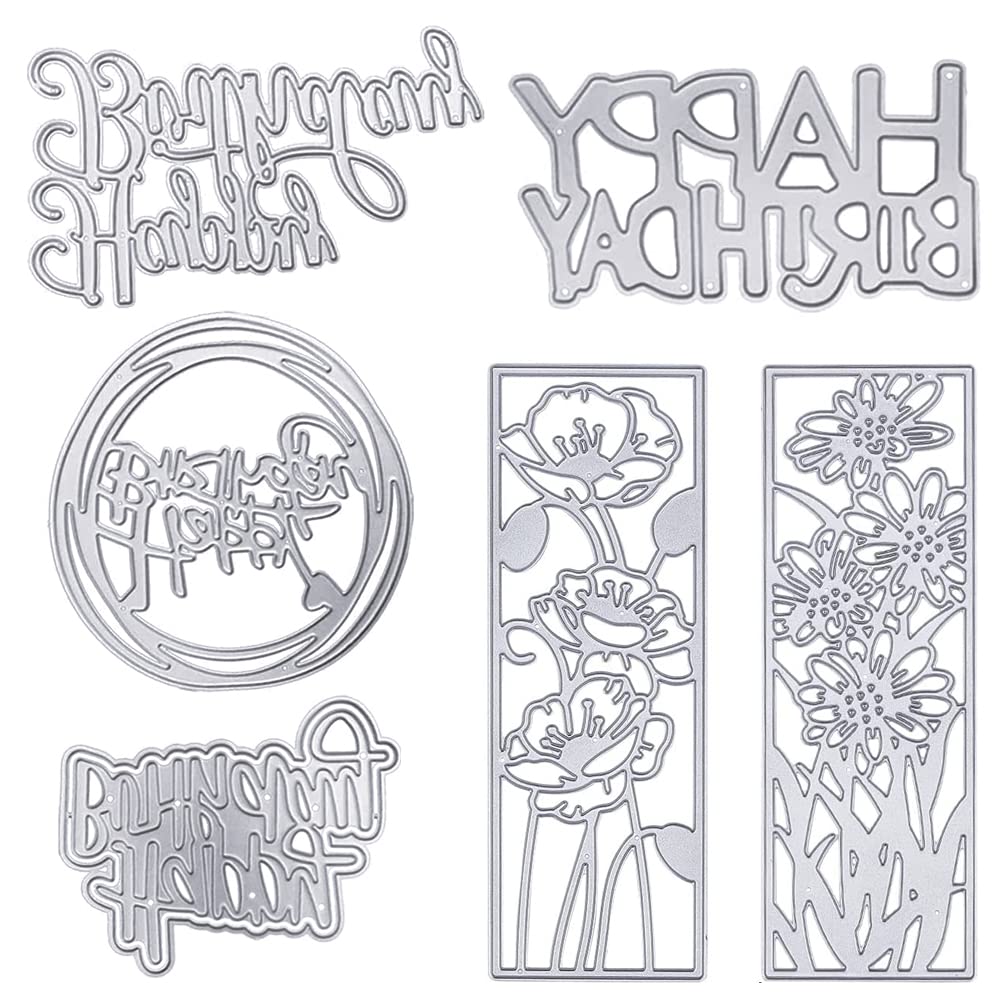 Amazon.co.jp: TuNan ハッピーバースデー 型抜き6個 + カード作成用花