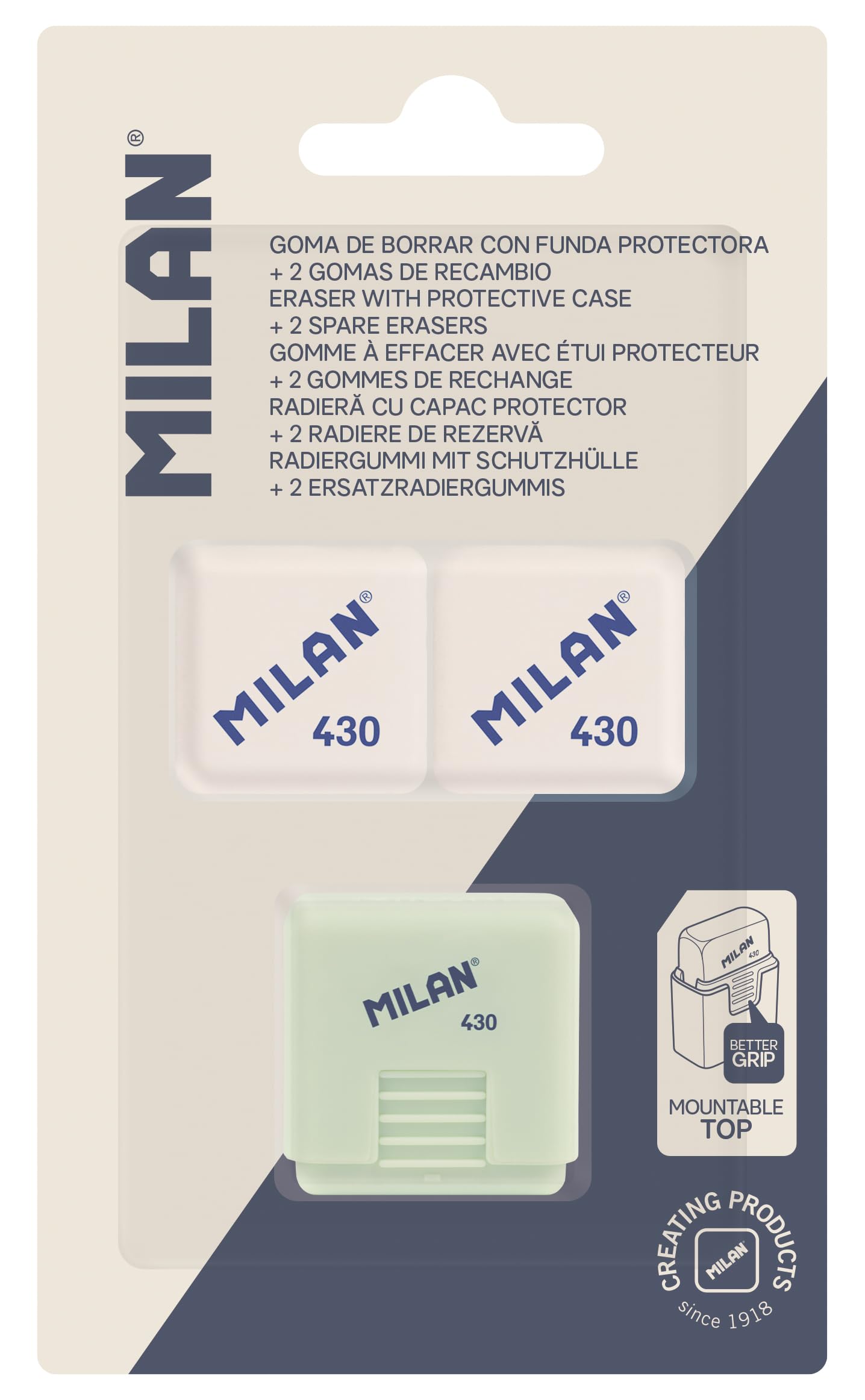 Milan Blister goma School 430 con goma de recambio
