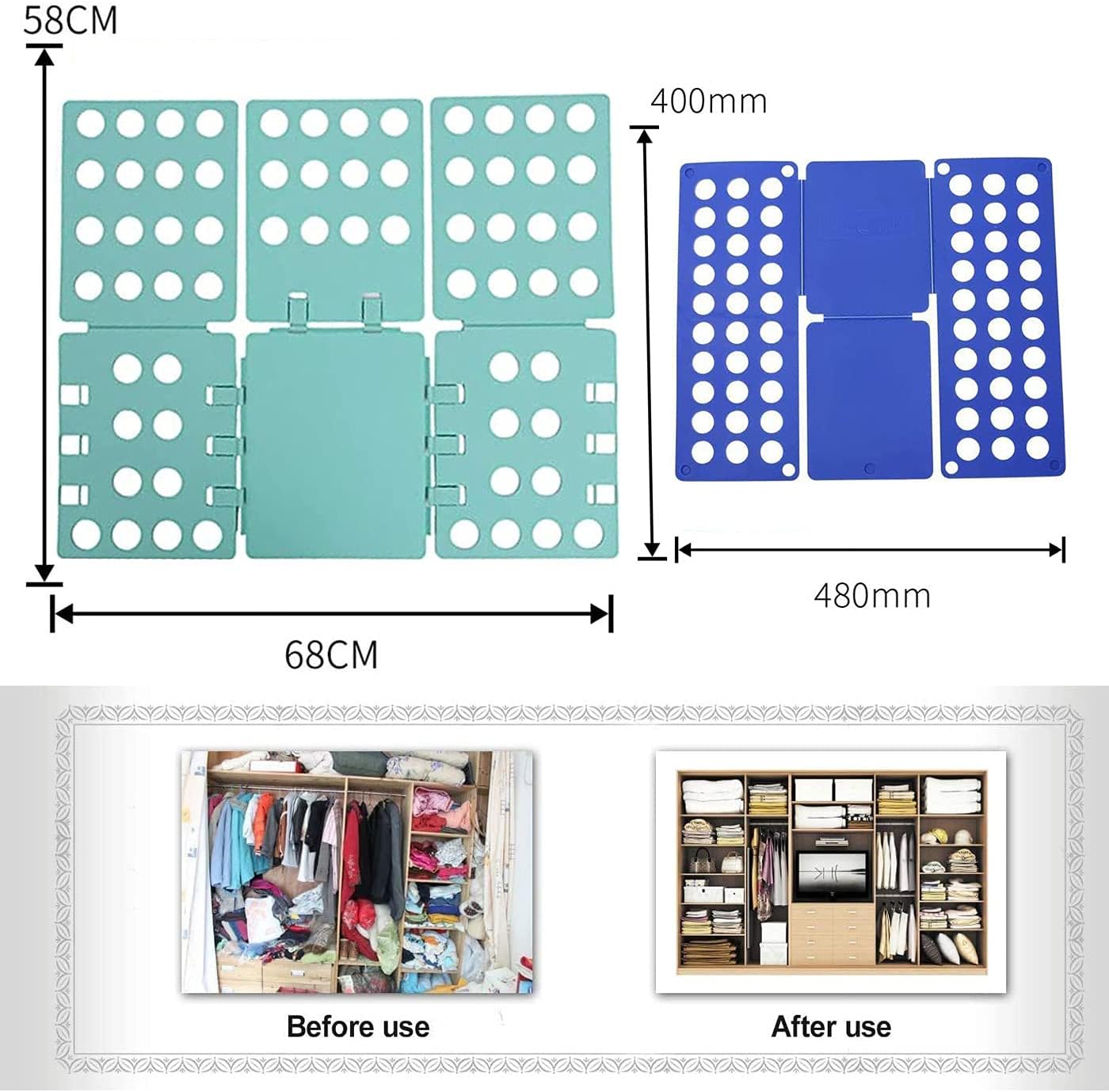 2Pcs Clothes Folding Boards, Adjustable Folding Board Fast Speed