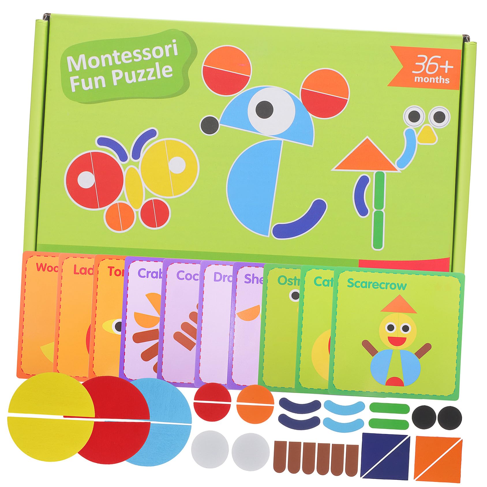 Tablero de Clasificación de Patrones Montessori de Madera Tarjetas Impresas, Formas Geométricas para Aprendizaje Preescolar