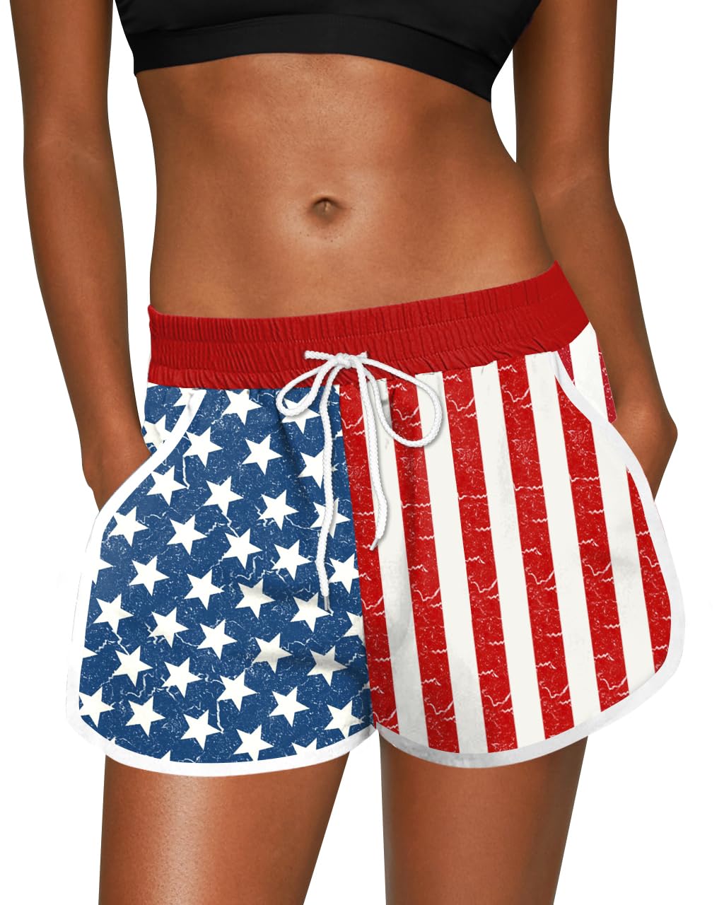 For G and PL Women Summer Floral Beach Boardshorts with Pockets Swim Trunks