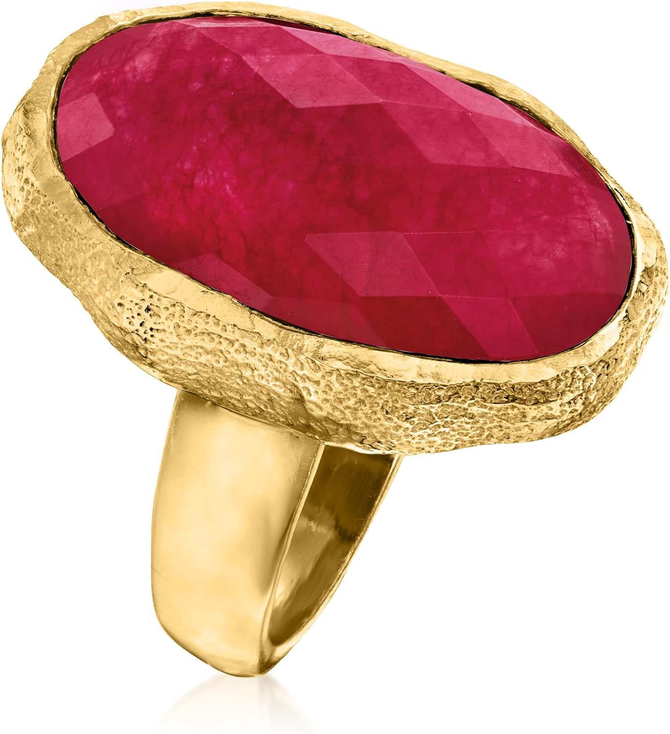 Ross-Simons 25.00 Carat Pink Quartz Ring in 18kt Gold Over Sterling