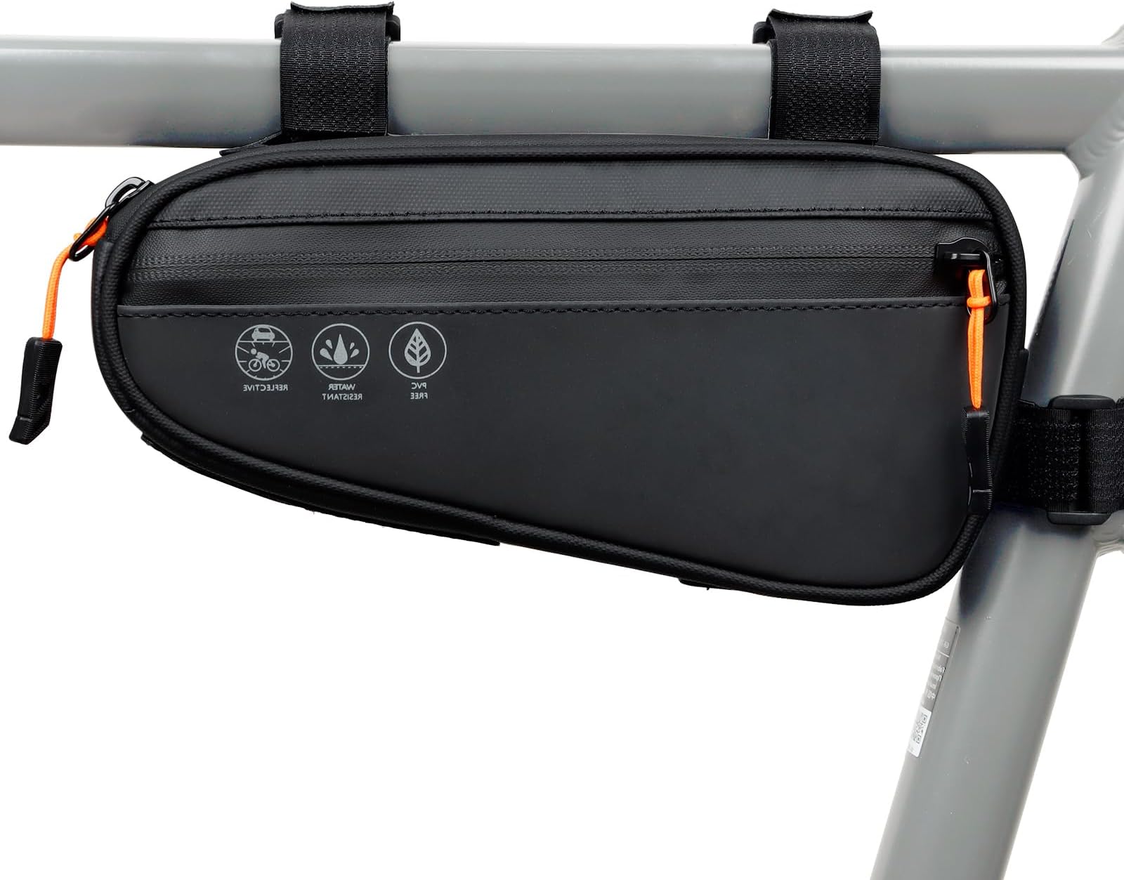 NDakter Bike Triangle Frame Bag, Bicycle Storage Pouch with 2 Side Pockets, 3-in-1 Top Tube Bags for Phone, Waterproof Cycling Tool Accessories Pack for MTB Mountain Road Bikes（1.2L）