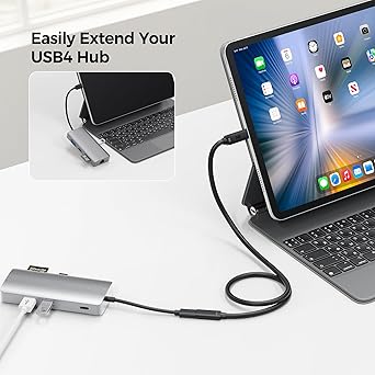 Cable Matters 80Gbps USB4 Extension Cable - 3.3ft, Supports [8K@120Hz / 4K@480Hz Video, 240W Charging, 80Gbps Data Transfer], USB C Extension Cable, USB-C Extender, USB4 / Thunderbolt 5/4 Compatible