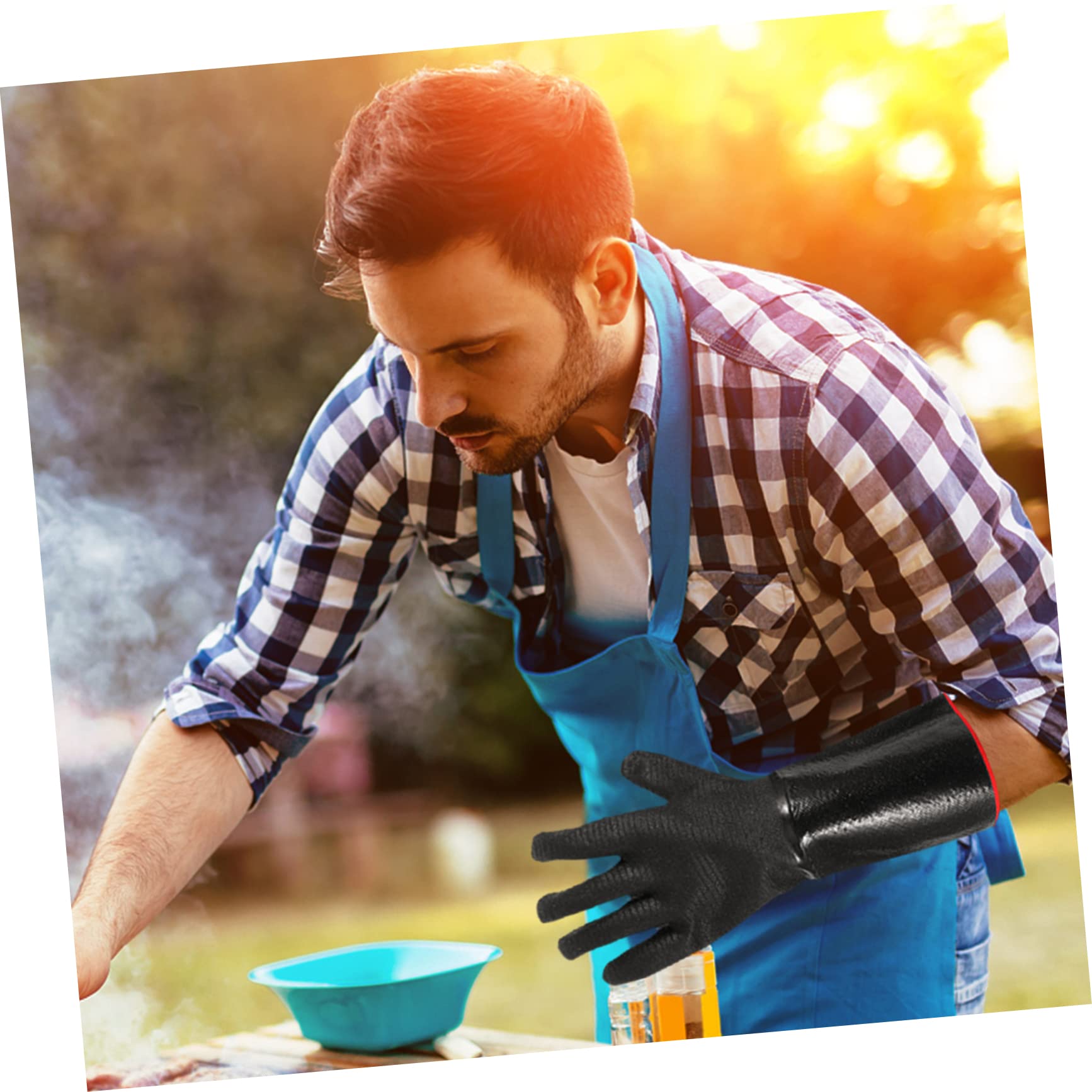 Guanti Protettivi in Neoprene Neri, 1 Paio, Resistenti al Calore | Outdoor Bbq e Stufa, Isolamento Termico Riutilizzabile, Misura Standard per Uso Pratico