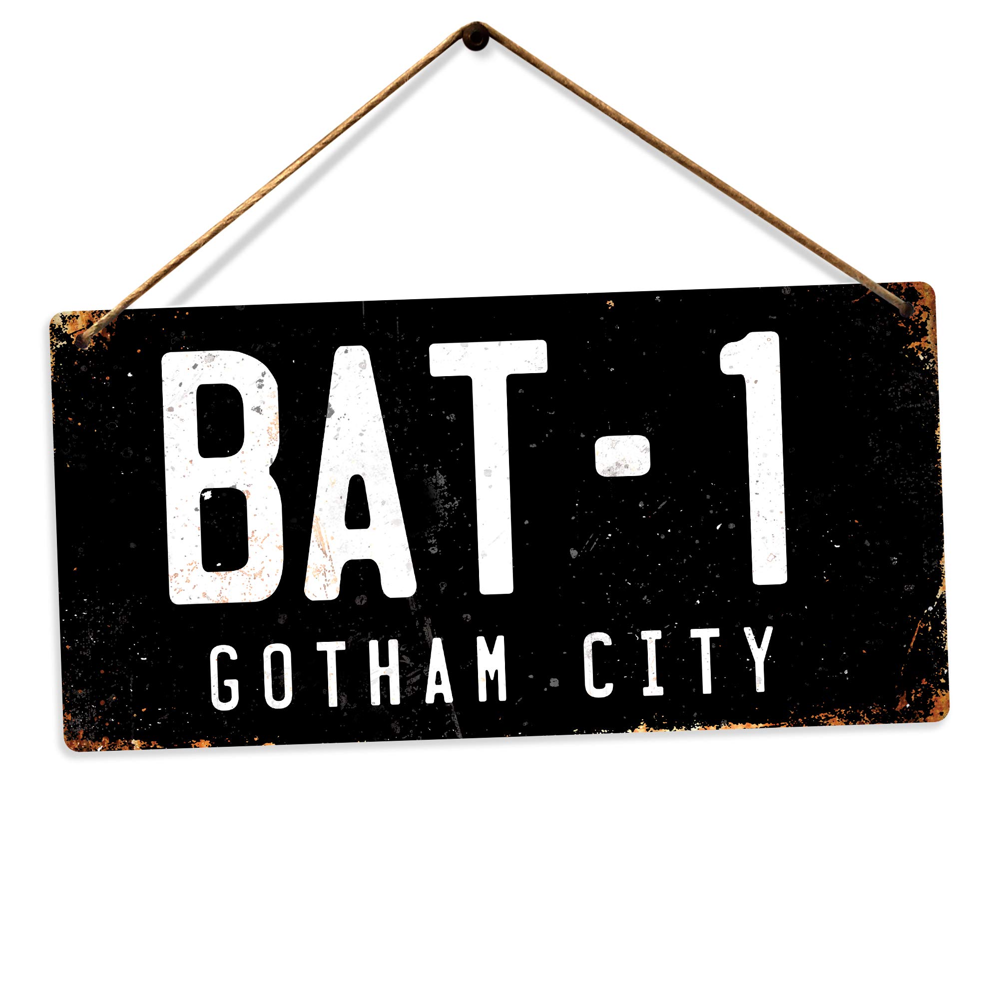 Bat-1 Gotham City Number Plate | Printed Metal Wall Sign Plaque – Twine | Printed Metal Wall Sign Plaque
