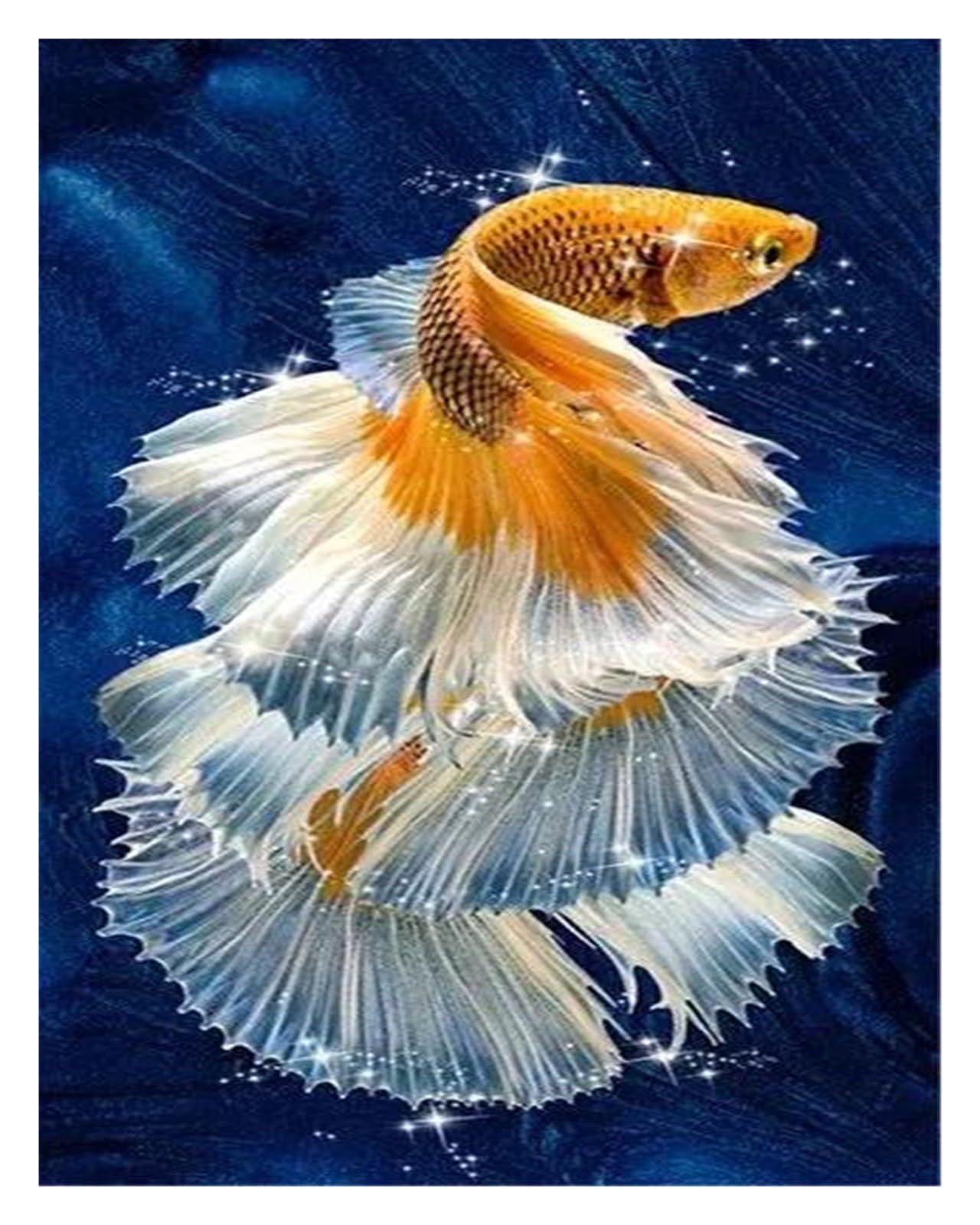 Pintura abstracta en lienzo de Koi para decorar una sala de estar moderna