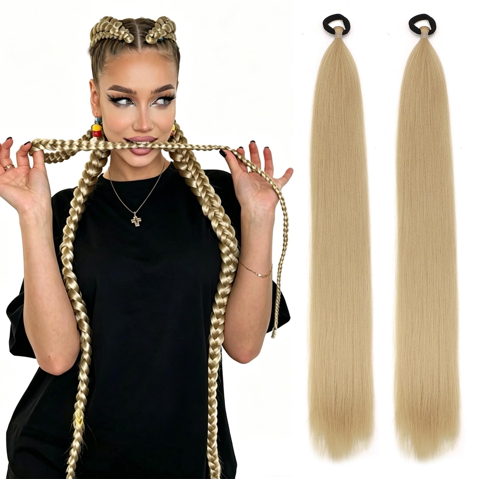 Photo 1 of Qimenzer Ponytail Extension 26 Inch Blonde