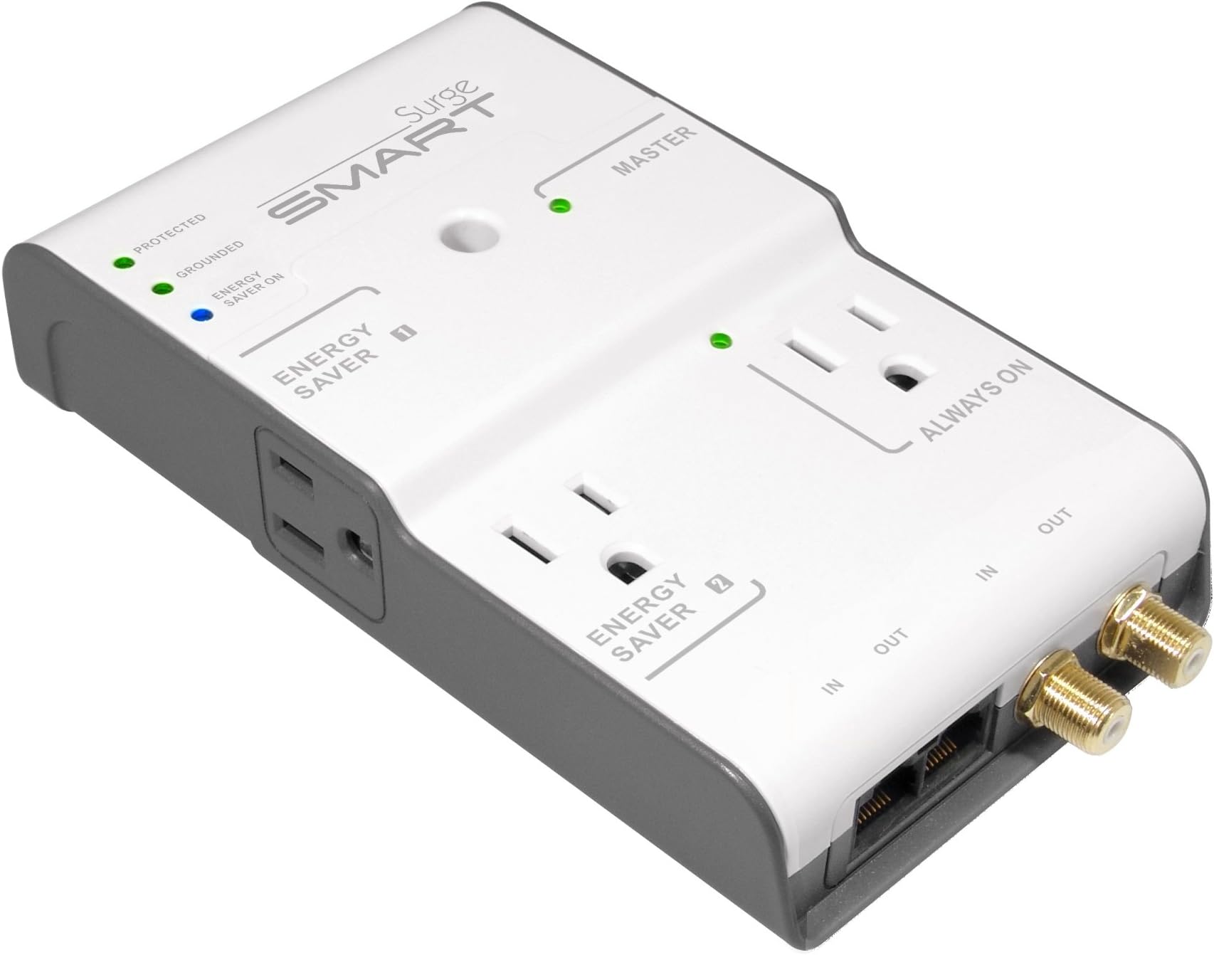 ES3432W Home Theater Energy-Saving Surge Protector ES3, 4 Outlets, Wall Tap, White