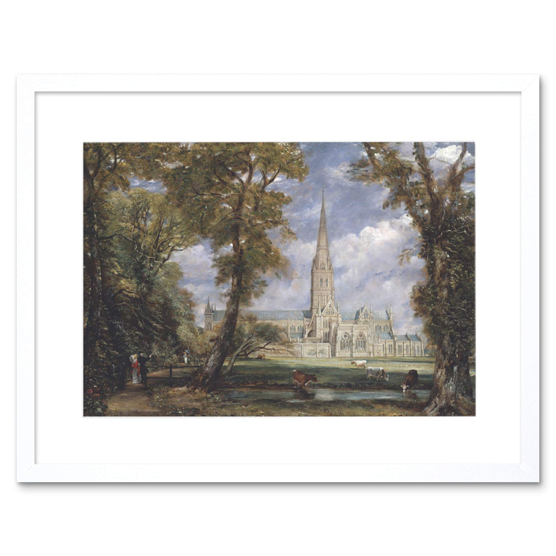 Wee Blue Coo John Constable Salisbury Cathedral Bishops Gard Framed Wall Art Print
