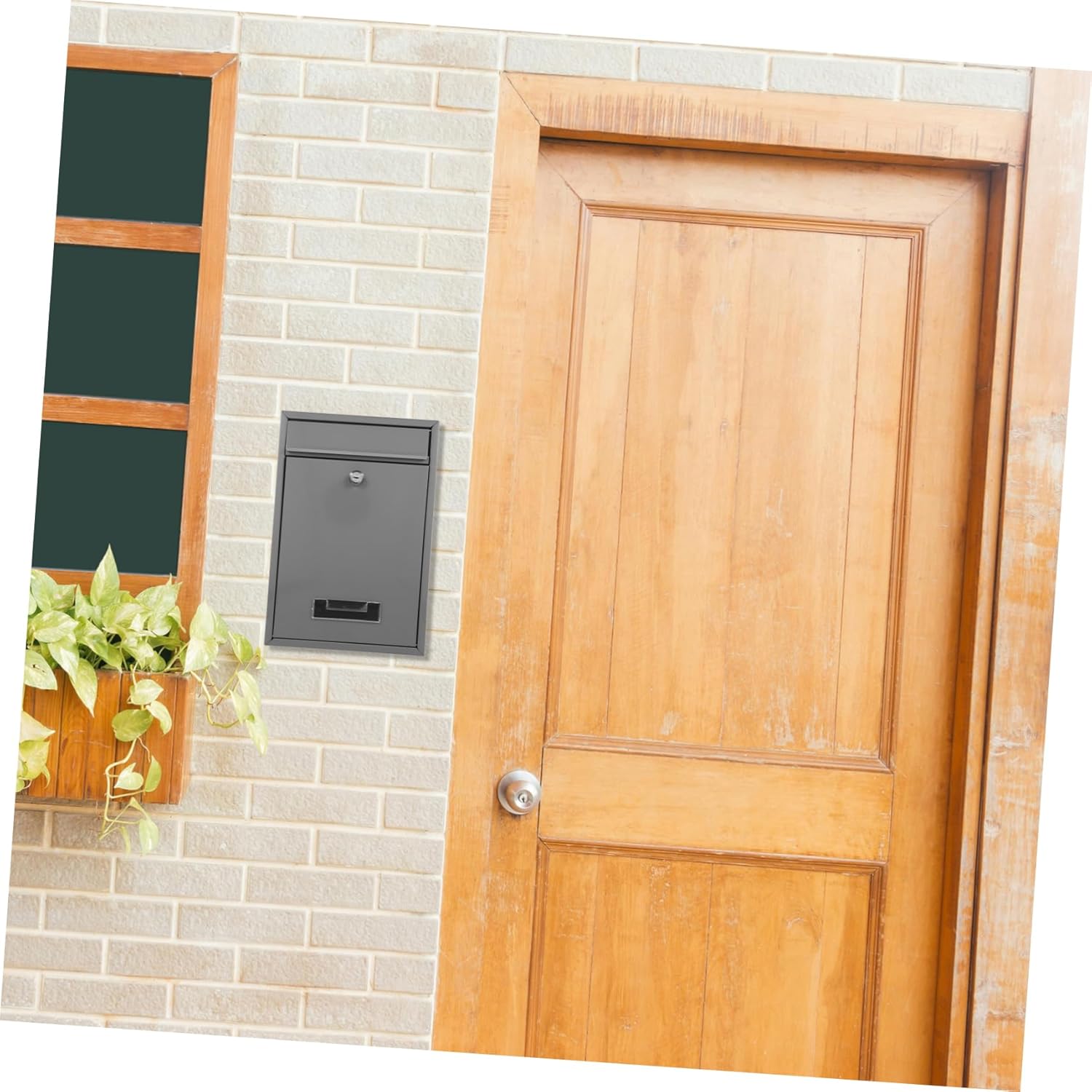 Homoyoyo Lockable Outdoor Wall Mailbox Key Lock Suggestion Box Mailbox Wall Mount