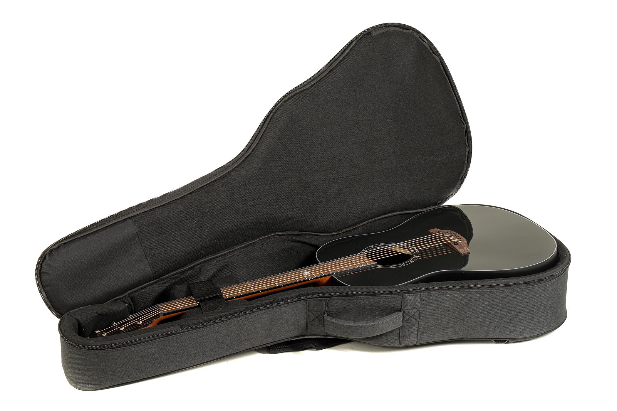 Ovation Chitarra acustica elettrica Pro Series Ultra 1516 Mid Non-Cutaway – Coperta in abete massello di grado A – Mid-Depth Lyrachord Body – con custodia morbida – vernice UV, effetto metallizzato
