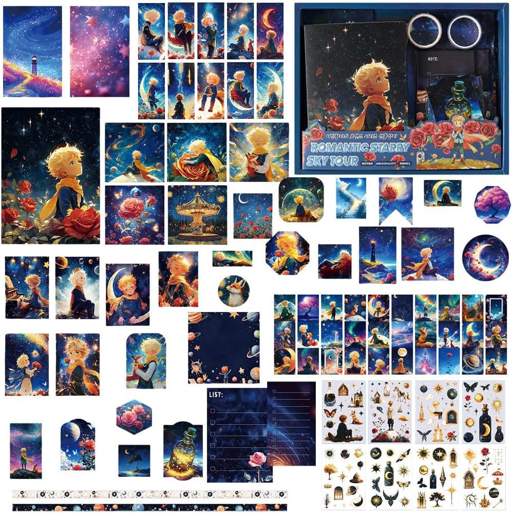 OZXVXZO Kit d&rsquo;accessoires de scrapbooking 251 pièces, journal intime de fille secrète, kit de scrapbooking de journal esthétique, ensemble de papeterie, cadeau pour enfant fille de 6 à 14 ans