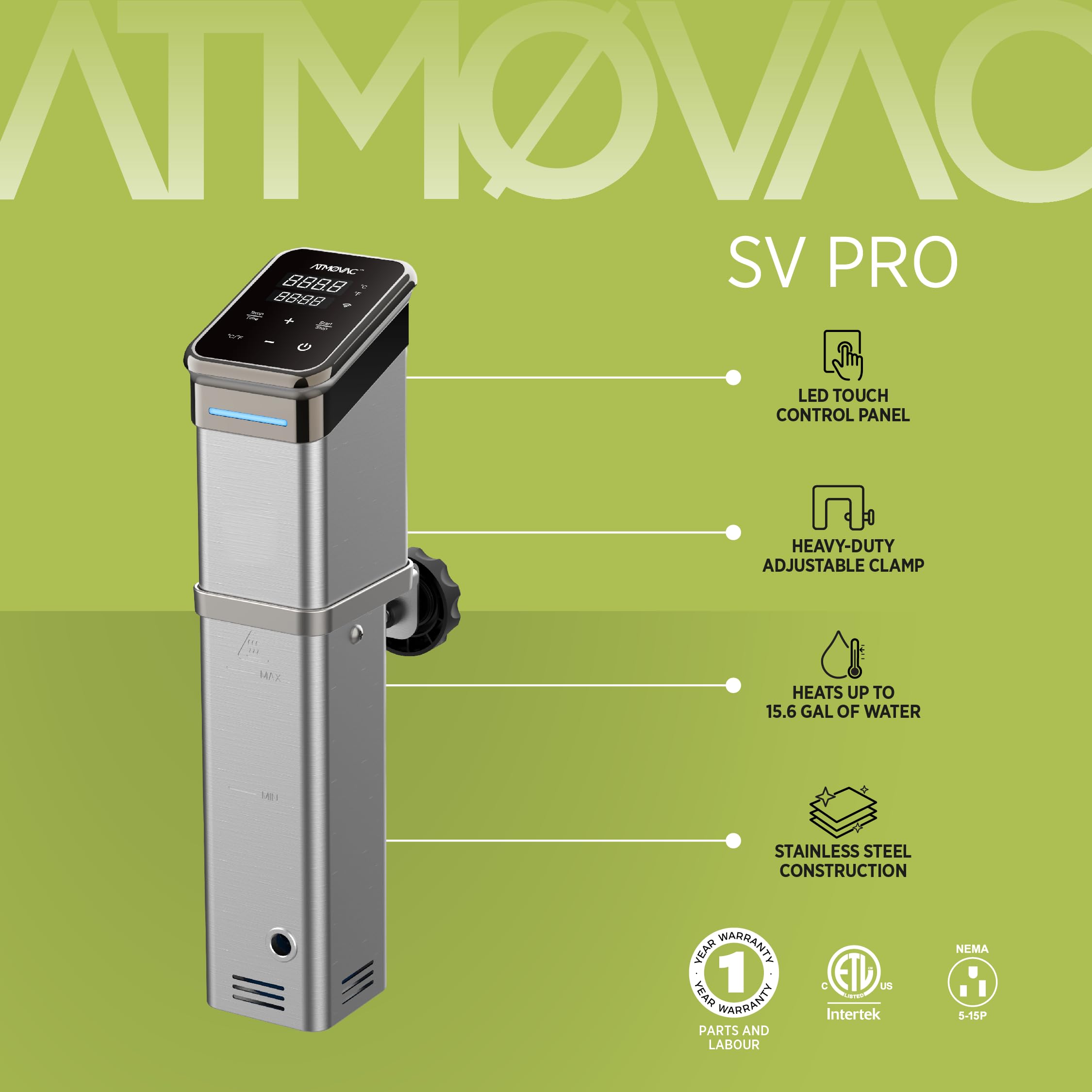 SV-PRO Sous Vide Immersion Circulator – Commercial-Grade Thermal Cooker for Precision Cooking – High-Powered Water Circulation & Digital Temperature Control