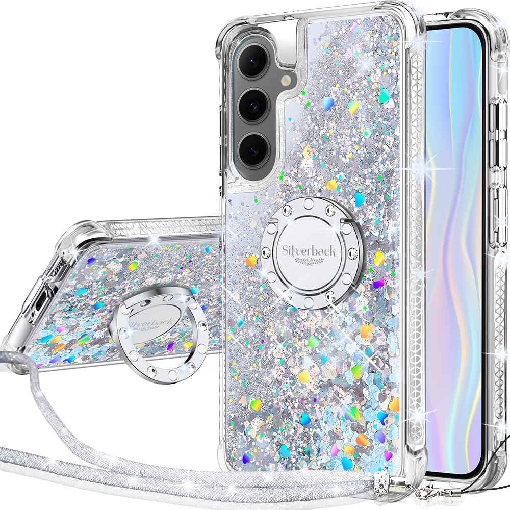 Coque Samsung S24 FE silicone TPU souple étui transparent paillette argent