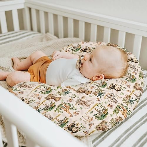 Miniatura 5 de Fundas de almohada de lactancia de animales de la selva de safari para niños y niñas, león, cebra, mono, jirafa, elefante, árboles, fundas de