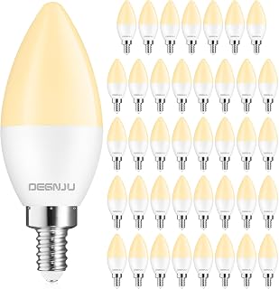 40 Pack LED Candelabra Light Bulbs 60W Equivalent, Chandelier Light Bulbs Soft White 2700K, E12 LED Bulb, Type B Light Bulb 5.5W, Candelabra Base, 120V, B11 Candle Light Bulb, Non-Dimmable