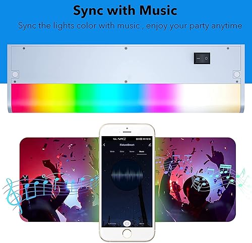 Miniatura 7 de Luces LED para debajo del gabinete cableadas, iluminación inteligente para debajo del gabinete habilitada para Alexa Google. Enchufe y cable