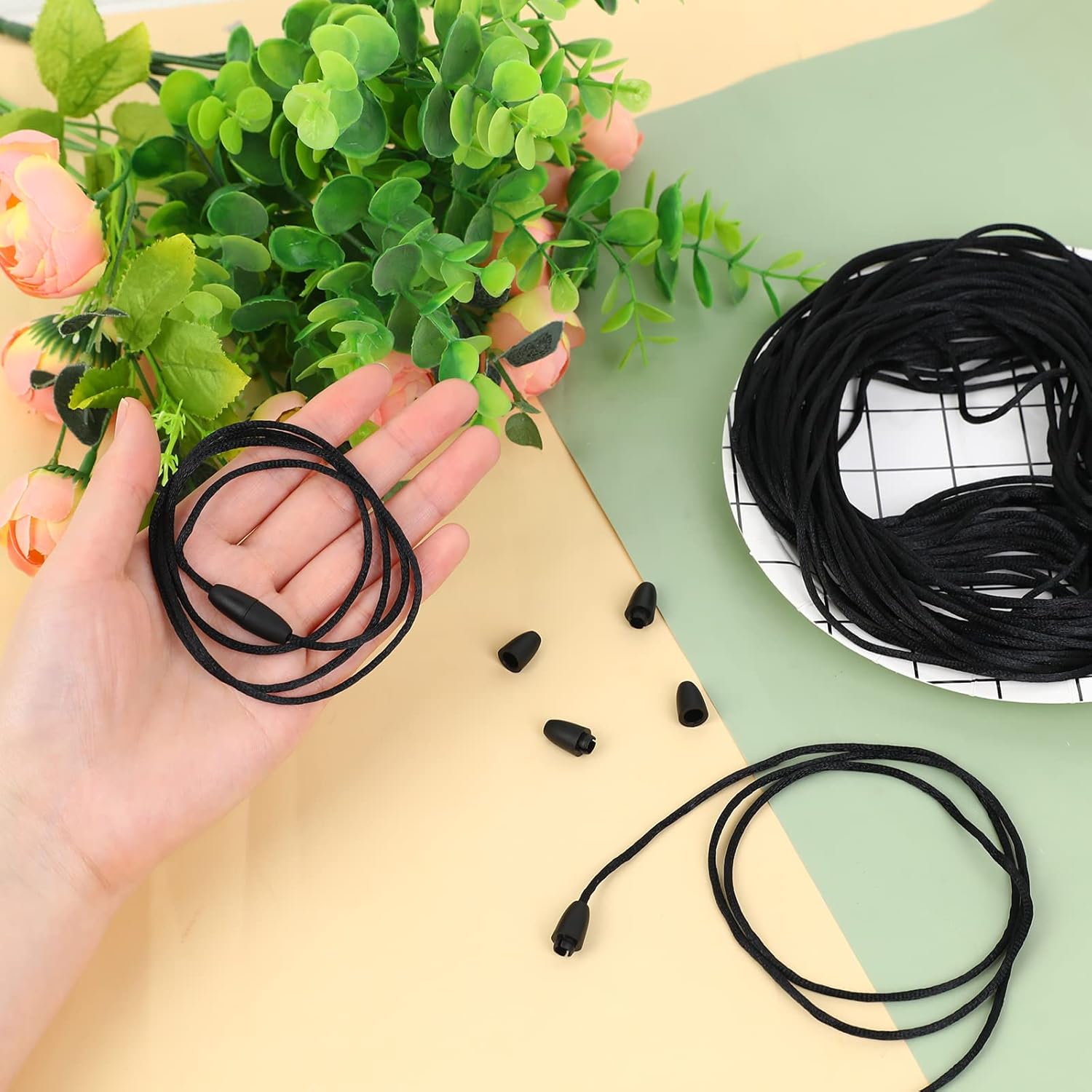 30 Pack Replacement Necklace Cord with Breakaway Clasps Black Necklace Cords for Pendants Necklace Rope Nylon Breakaway Lanyard String Kit for Bracelet Necklace Jewelry Making - Image 6