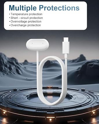 2 Pack Charging Cable for Google Fitbit Air, Stable USB-C Replacement Charger Cord, Durable Power Lead, White