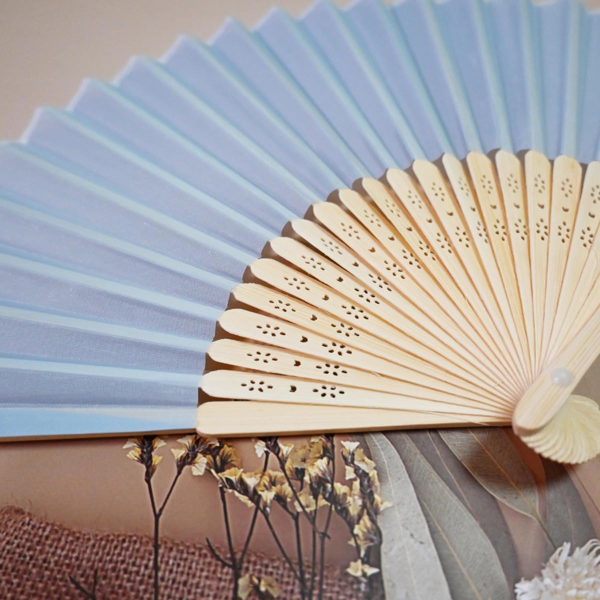 Handfächer aus Stoff, personalisierbar, Geschenk für Freunde, gravierte Fans, Sommerveranstaltung, Fans, Programm-Fans, Schwarz, 40 Stück