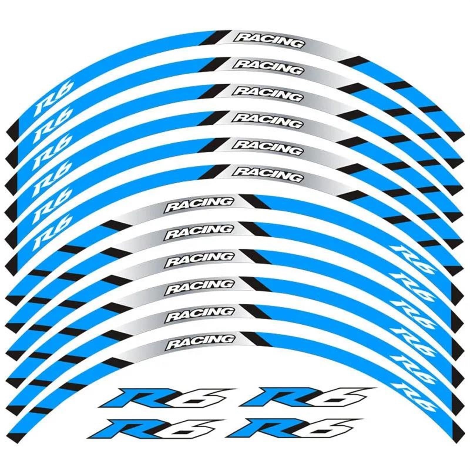 Stickers Motorcycle Wheel Stickers Night Reflective Decorative Rim for YZF R6(Style 13)