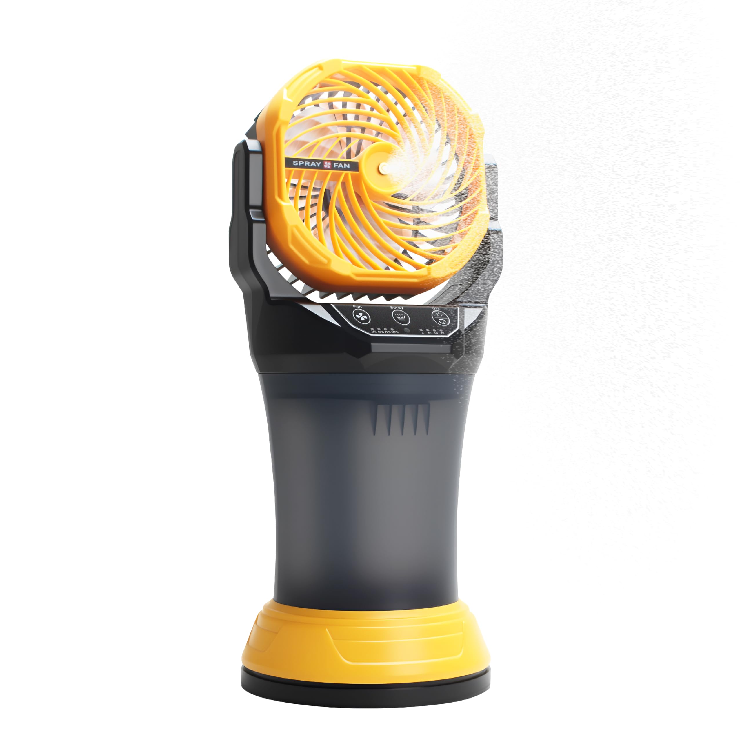 Ventilateur brumisateur portable 30 000 mAh rechargeable avec télécommande, 4 vitesses de vent, refroidissement par eau au sol