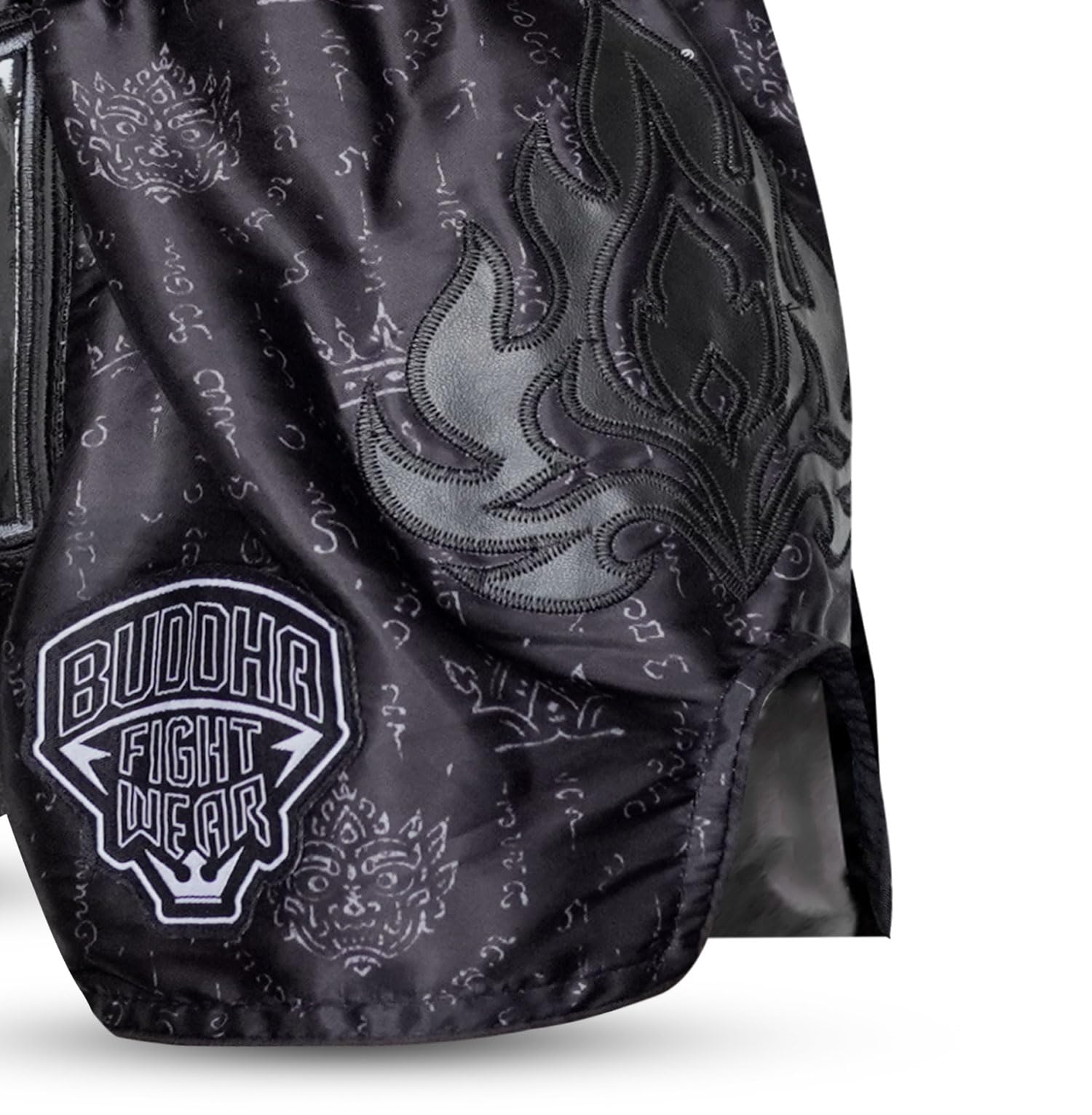 Buddha Fight Wear Pantalón Muay Thai y Kick Boxing Kanok – Short Profesional en Satén Premium, Diseño Multicolor, Ligero y Resistente.