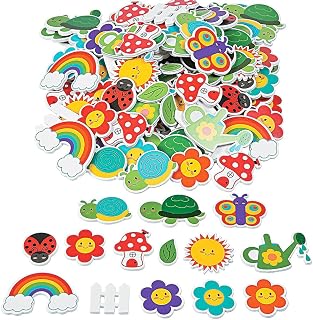 Fun Express Spring Garden Foam Shapes – Ideal for Kids – Crafts DIY– Projects Spring -Themed Activities and Educational Play – Multi-Color Foam Shapes for Creative Fun – 300 Pieces