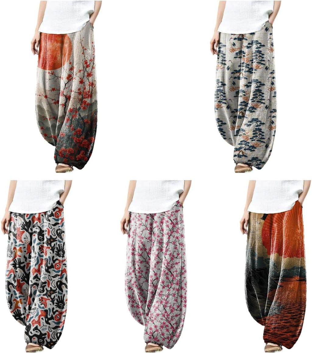 Beach Pants for Women Comfortable Soft Palazzo Pants with Pockets Flowy Pants for Women Fashion Pants for Women - Image 4