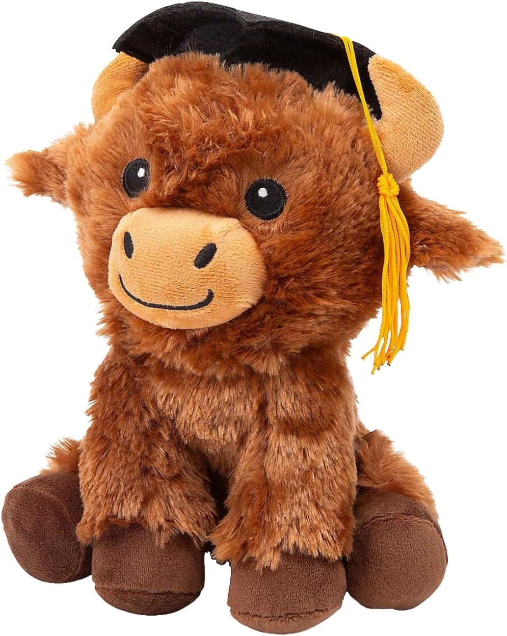 Fun Express Graduation Highland Cow Plush Stuffed Animal with Mortarboard Cap - Cute Graduation Gifts 2025 2026 | Congrats Grad Gift for High School Kindergarten Preschool Graduate