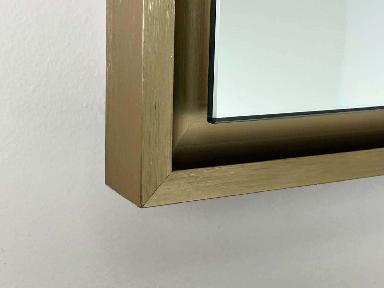 Fox Hollow Furnishings 16x20 Parker Metro Metal Framed Rectangle Recessed Bathroom Medicine Cabinet, Floating Mirror, 14x18 in-Wall Opening, Steel, Adjustable Glass Shelves, Magnet Close, Gold