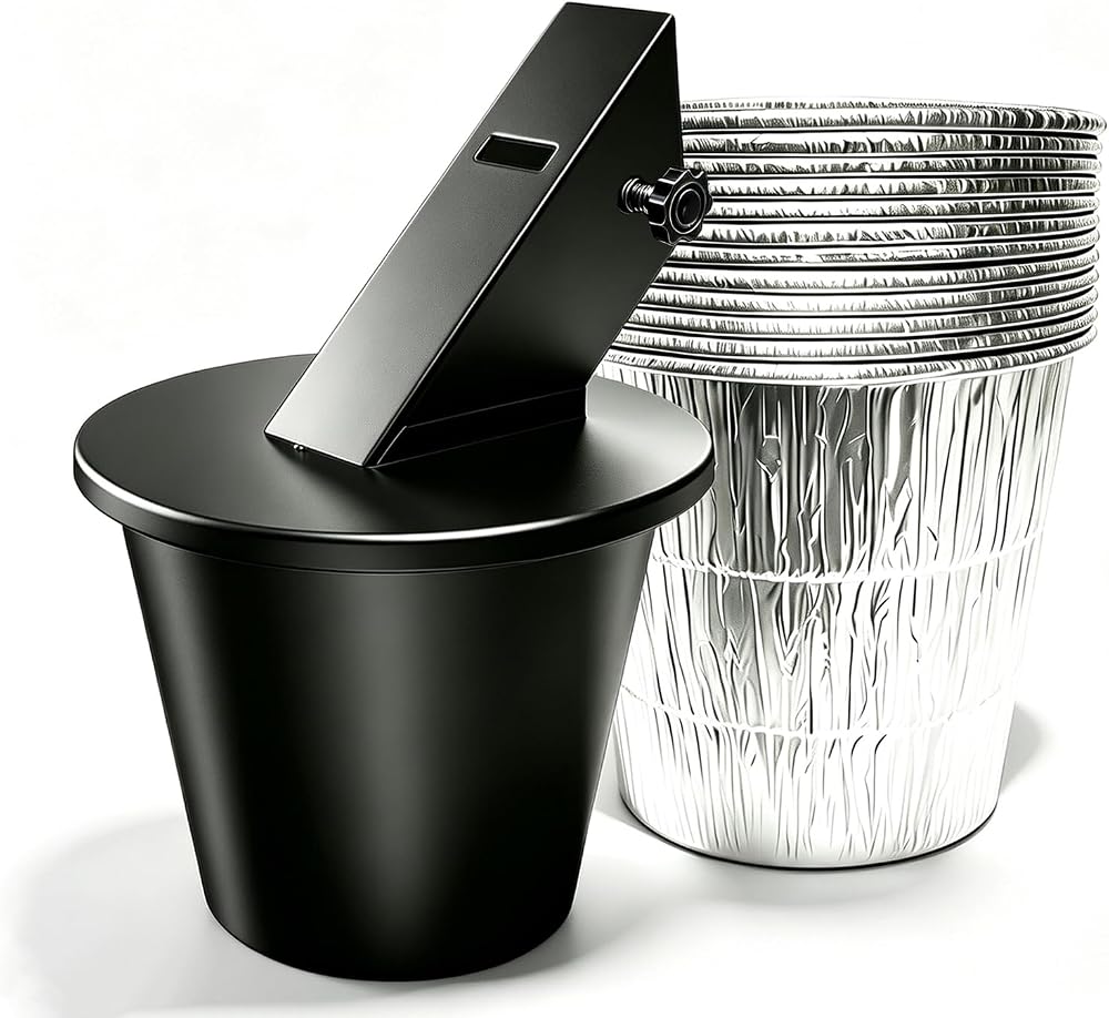 Upgraded Grease Bucket with Lid & 12 Pack Liners, Drip Grease Catcher Bucket Compatible with Traeger Grill Guard, Pit Boss, Z Grills, Recteq Smoker Grill Accessories — 사진 1