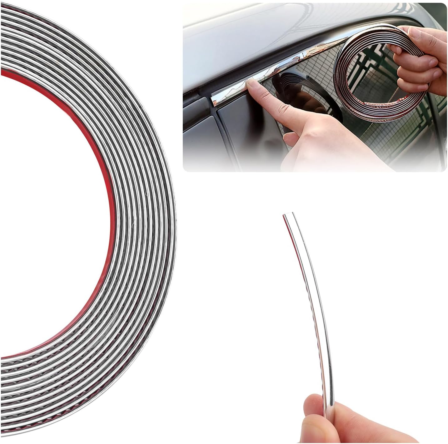 5M Car Silver Chrome Trim Strip,Universal Car Window Trim