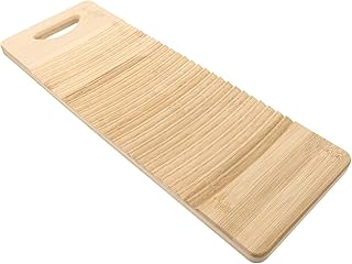 Cabilock Wood Washboard Practical Clothes Bamboo Washboard Anti-Slip Laundry Cleaning Board Manual Washing Tool for Home School